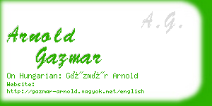 arnold gazmar business card